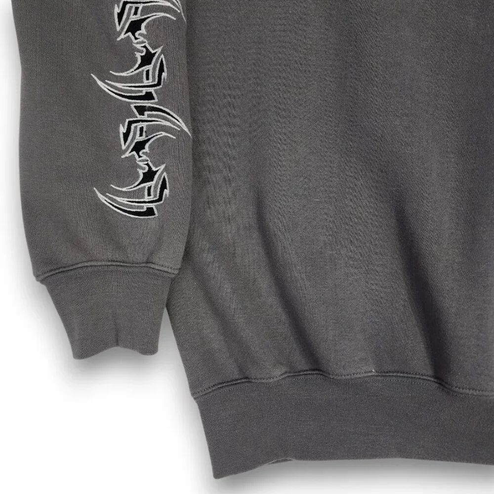 Sapphire Lounge Men's Large Gray Tribal Star Graphic Hoodie Y2k Streetwear - Picture 11 of 16